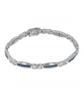 Sapphires, diamonds and gold bracelet