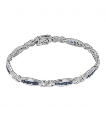 Sapphires, diamonds and gold bracelet
