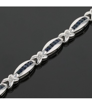 Bracelet or, saphirs, diamants