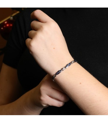 Bracelet or, saphirs, diamants