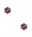 Rubies, diamonds and gold earrings