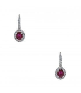 Rubies, diamonds and gold earrings