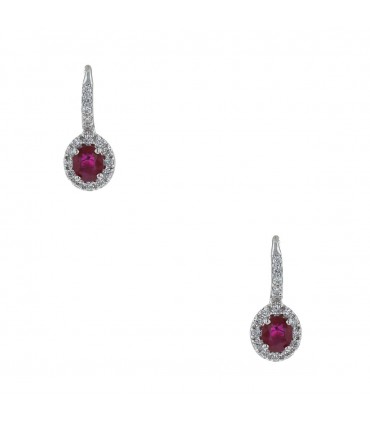 Rubies, diamonds and gold earrings