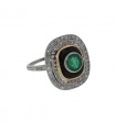 Platinum, emerald, gold, onyx and diamonds ring