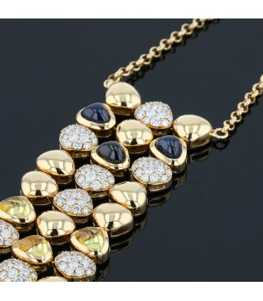 Marina B gold, sapphires, yellow sapphires and diamonds necklace