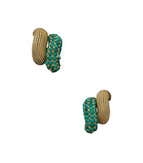 Boucles d’oreilles or et turquoises