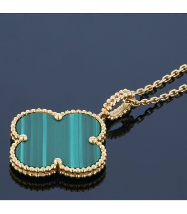 Van Cleef & Arpels Magic Alhambra malachite and gold necklace