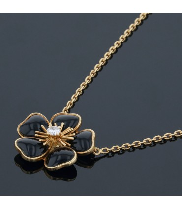 Van Cleef & Arpels Clématite onyx, diamond and gold necklace