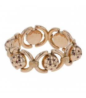 Rubies and gold bracelet