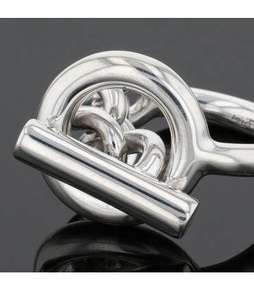 Hermès Croisette silver ring