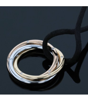 Cartier Trinity three tones gold and diamonds necklace