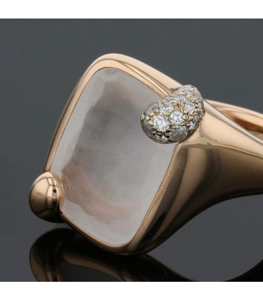 Pomellato Ritratto quartz, diamonds and gold ring