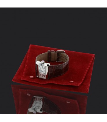 Cartier Divan stainless steel and mother-of-pearl watch