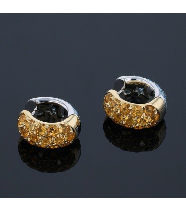 H. Stern aquamarines, citrines and two tones gold earrings