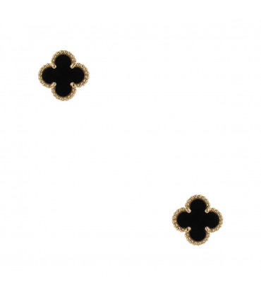 Van Cleef & Arpels Sweet Alhambra onyx and gold earrings