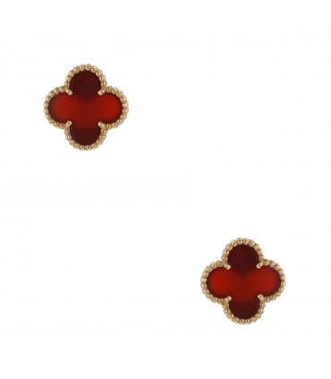 Van Cleef & Arpels Vintage Alhambra cornaline and gold earrings
