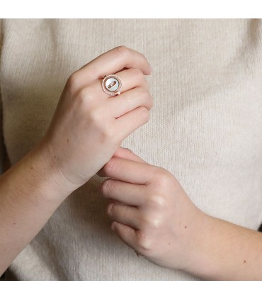 Messika Lucky Move diamonds, mother-of-pearl and gold ring