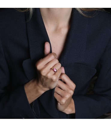 Verney tourmaline and gold ring