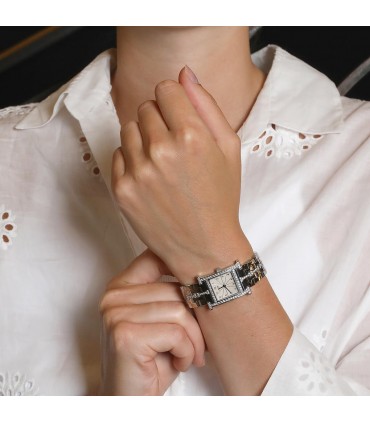 Hermès Heure H diamonds and stainless steel watch