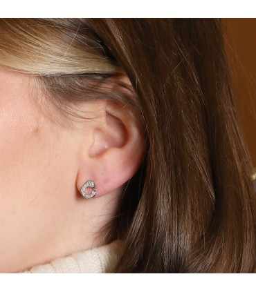 Dinh Van Menottes diamonds and gold earrings