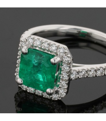 Bague or, émeraude, diamants