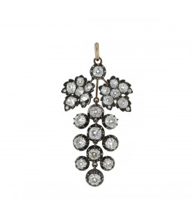 Pendentif or, argent, diamants