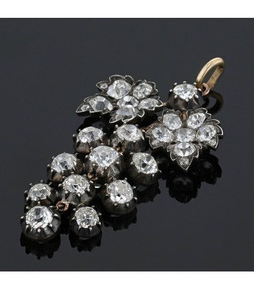 Pendentif or, argent, diamants