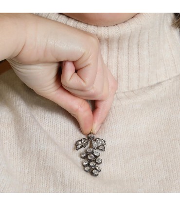 Diamonds, silver and gold necklace