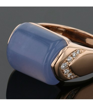 Bulgari Mvsa calcedony, diamonds and gold ring