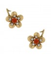Chaumet coral, diamonds and gold earrings