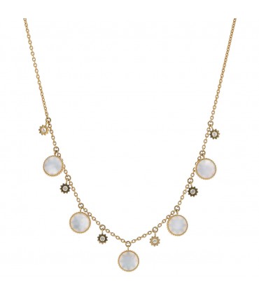 Dior Rose des Vents mother-of-pearl, diamonds and gold necklace