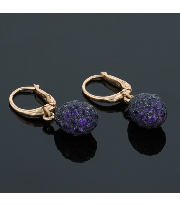 Pomellato Tabou amethysts, silver and gold earrings