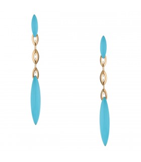 Vhernier turquoise, crystal rock and gold earrings