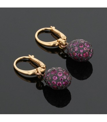 Pomellato Tabou garnets, silver and gold earrings