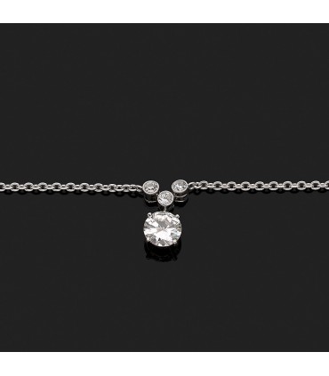 Collier or et diamants - Certificat HRD 1 ct G VS1