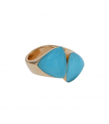 Vhernier Freccia quartz, turquoise and gold ring
