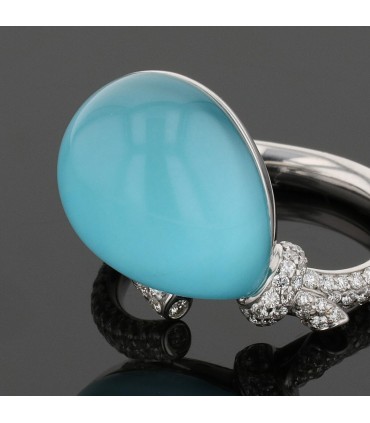 Vhernier Palloncino quartz, turquoise, diamonds and gold ring