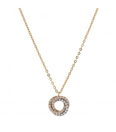 Cartier Trinity diamonds and three tones gold necklace