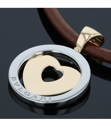 Bulgari Tondo stainless steel and gold necklace