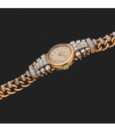 Omega diamonds and gold watch