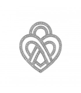 Poiray Coeur Entrelacé diamonds and gold pendant