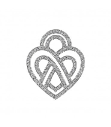 Poiray Coeur Entrelacé diamonds and gold pendant