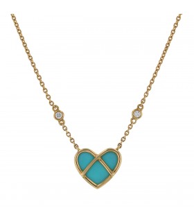 Poiray L’Attrape-Coeur turquoise, diamonds and gold necklace