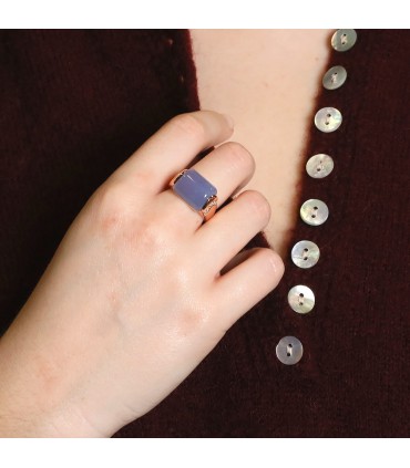 Bulgari Mvsa calcedony, diamonds and gold ring