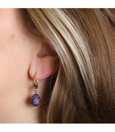 Pomellato Tabou amethysts, silver and gold earrings