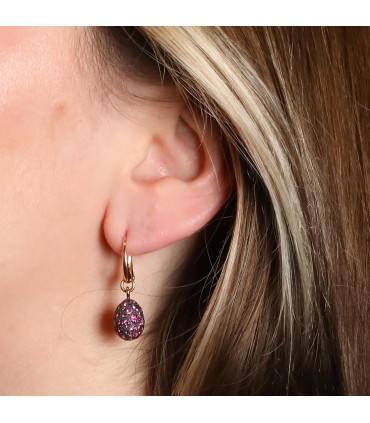 Pomellato Tabou garnets, silver and gold earrings