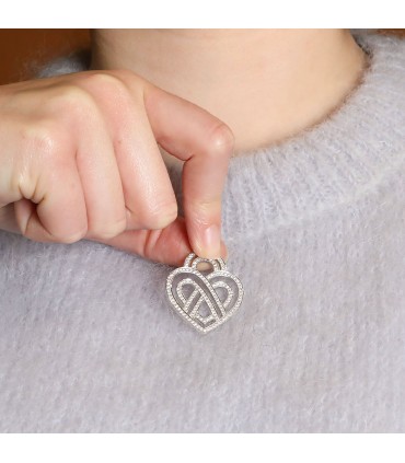 Poiray Coeur Entrelacé diamonds and gold pendant