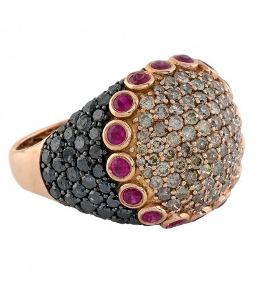 Bague or, rubis et diamants