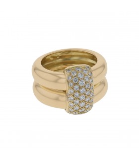 Chaumet Double Anneau Duo diamonds and gold ring