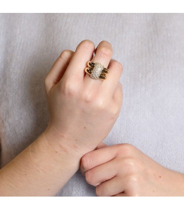 Chaumet Double Anneau Duo diamonds and gold ring